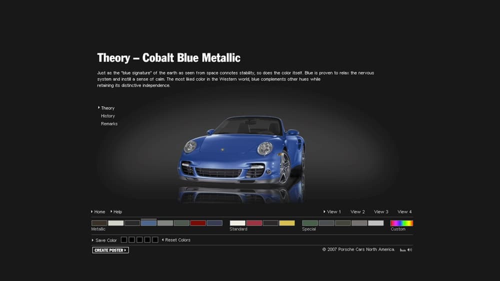 FPO!!! Recipients were invited to go online to visit a special sitelet containing inside information on Porsche’s color palate for the new vehicle. They could log in with the special code they were given, and the experience knew who they were and who their local Porsche dealer was.